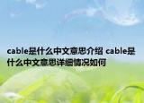 cable是什么中文意思介紹 cable是什么中文意思詳細(xì)情況如何