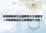 冰箱漏電是怎么回事簡介介紹英文（冰箱漏電是怎么回事簡介介紹）
