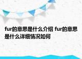 fur的意思是什么介紹 fur的意思是什么詳細(xì)情況如何