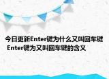 今日更新Enter鍵為什么又叫回車鍵 Enter鍵為又叫回車鍵的含義