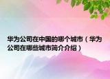 華為公司在中國(guó)的哪個(gè)城市（華為公司在哪些城市簡(jiǎn)介介紹）