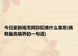 今日更新南無(wú)阿彌陀佛什么意思(佛教最高境界的一句話)