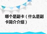 哪個(gè)是副卡（什么是副卡簡(jiǎn)介介紹）