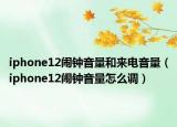 iphone12鬧鐘音量和來電音量（iphone12鬧鐘音量怎么調(diào)）