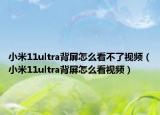 小米11ultra背屏怎么看不了視頻（小米11ultra背屏怎么看視頻）