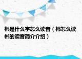 郴是什么字怎么讀音（郴怎么讀 郴的讀音簡介介紹）
