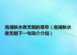南湖秋水夜無煙的意思（南湖秋水夜無煙下一句簡介介紹）