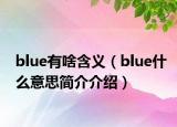 blue有啥含義（blue什么意思簡介介紹）