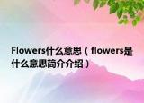 Flowers什么意思（flowers是什么意思簡介介紹）