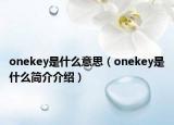 onekey是什么意思（onekey是什么簡介介紹）