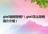 gta5如何存檔?（gta5怎么存檔簡(jiǎn)介介紹）