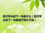 百尺竿頭的下一句是什么（百尺竿頭的下一句是啥子簡(jiǎn)介介紹）