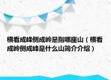 橫看成峰側(cè)成嶺是指哪座山（橫看成嶺側(cè)成峰是什么山簡(jiǎn)介介紹）