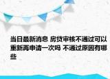 當(dāng)日最新消息 房貸審核不通過(guò)可以重新再申請(qǐng)一次嗎 不通過(guò)原因有哪些