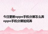 今日更新oppo手機(jī)分屏怎么弄 oppo手機(jī)分屏如何弄