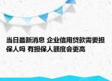當(dāng)日最新消息 企業(yè)信用貸款需要擔(dān)保人嗎 有擔(dān)保人額度會(huì)更高