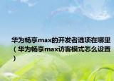 華為暢享max的開(kāi)發(fā)者選項(xiàng)在哪里（華為暢享max訪客模式怎么設(shè)置）