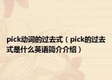 pick動詞的過去式（pick的過去式是什么英語簡介介紹）