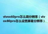 vivox60pro怎么調(diào)分辨率（vivox80pro怎么設(shè)置屏幕分辨率）