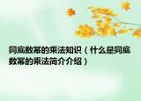 同底數(shù)冪的乘法知識（什么是同底數(shù)冪的乘法簡介介紹）