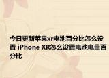 今日更新蘋果xr電池百分比怎么設(shè)置 iPhone XR怎么設(shè)置電池電量百分比
