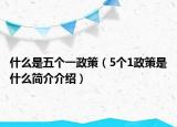 什么是五個一政策（5個1政策是什么簡介介紹）