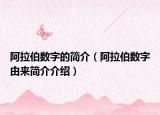阿拉伯?dāng)?shù)字的簡介（阿拉伯?dāng)?shù)字由來簡介介紹）
