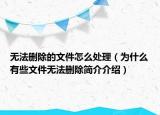 無法刪除的文件怎么處理（為什么有些文件無法刪除簡介介紹）