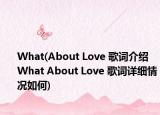 What(About Love 歌詞介紹 What About Love 歌詞詳細情況如何)