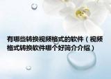 有哪些轉(zhuǎn)換視頻格式的軟件（視頻格式轉(zhuǎn)換軟件哪個(gè)好簡(jiǎn)介介紹）