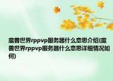 魔獸世界rppvp服務(wù)器什么意思介紹(魔獸世界rppvp服務(wù)器什么意思詳細(xì)情況如何)