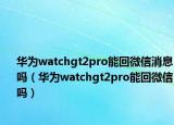 華為watchgt2pro能回微信消息嗎（華為watchgt2pro能回微信嗎）