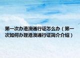 第一次辦港澳通行證怎么辦（第一次如何辦理港澳通行證簡介介紹）