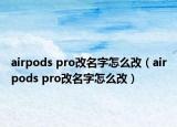 airpods pro改名字怎么改（airpods pro改名字怎么改）