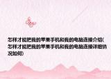 怎樣才能把我的蘋果手機和我的電腦連接介紹(怎樣才能把我的蘋果手機和我的電腦連接詳細情況如何)