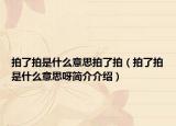 拍了拍是什么意思拍了拍（拍了拍是什么意思呀簡(jiǎn)介介紹）