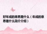 好年成的意思是什么（年成的意思是什么簡(jiǎn)介介紹）