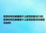 我想你明亮眼睛是什么歌里的歌詞介紹(我想你明亮眼睛是什么歌里的歌詞詳細(xì)情況如何)