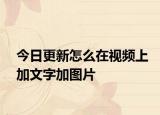 今日更新怎么在視頻上加文字加圖片