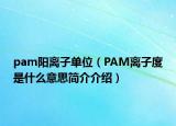 pam陽離子單位（PAM離子度是什么意思簡介介紹）