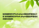 如何提取網(wǎng)頁中flash(player播放的聲音地址介紹 如何提取網(wǎng)頁中flash player播放的聲音地址詳細(xì)情況如何)