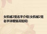 女機(jī)械2覺(jué)名字介紹(女機(jī)械2覺(jué)名字詳細(xì)情況如何)