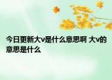 今日更新大v是什么意思啊 大v的意思是什么