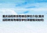 重慶遠(yuǎn)程教育有哪些學(xué)校介紹(重慶遠(yuǎn)程教育有哪些學(xué)校詳細(xì)情況如何)