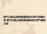 俄氣已停止向歐洲6國供應天然氣詳細內(nèi)容 俄氣已停止向歐洲6國供應天然氣具體介紹