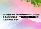 誰能幫我分析一下601558和000100這兩只股票介紹(誰能幫我分析一下601558和000100這兩只股票詳細(xì)情況如何)