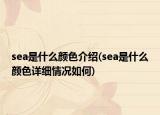 sea是什么顏色介紹(sea是什么顏色詳細(xì)情況如何)