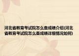 河北省教育考試院怎么查成績介紹(河北省教育考試院怎么查成績詳細情況如何)