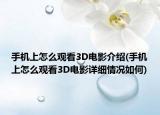 手機(jī)上怎么觀看3D電影介紹(手機(jī)上怎么觀看3D電影詳細(xì)情況如何)