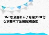 DNF怎么更新不了介紹(DNF怎么更新不了詳細(xì)情況如何)